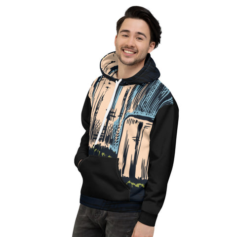 Mountain Peaks Black Unisex Hoodie Mountain Peaks Black Unisex Hoodie
