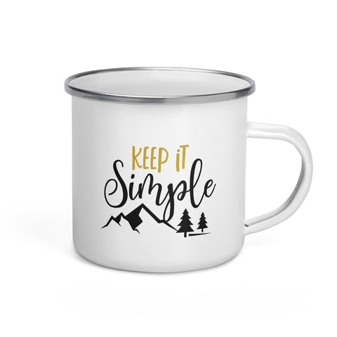 "Keep it Simple" Camping Enamel Mug