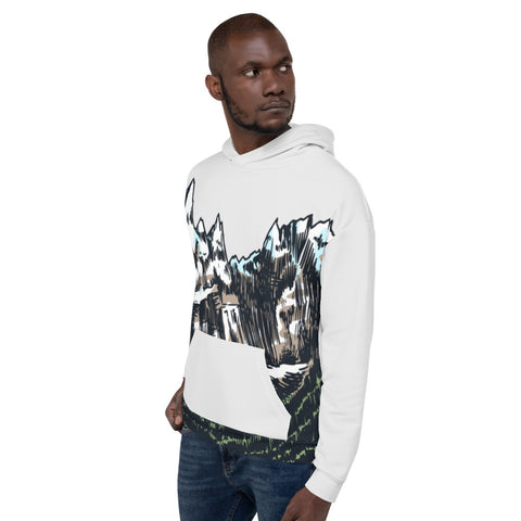 Mountain Peaks Grey Unisex Hoodie Mountain Peaks Grey Unisex Hoodie