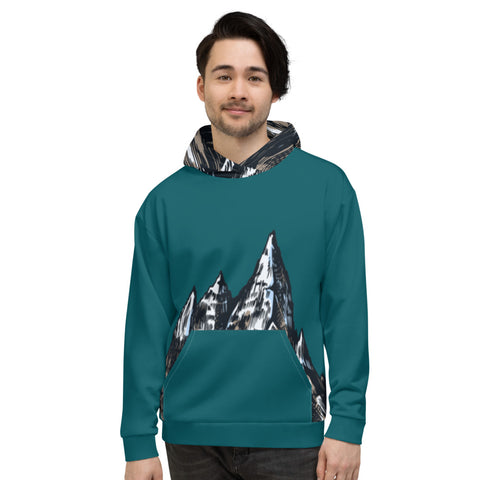 Unisex Hoodie - Green Mountain Peaks Unisex Hoodie - Green Mountain Peaks