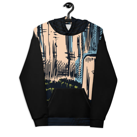 Mountain Peaks Black Unisex Hoodie Mountain Peaks Black Unisex Hoodie