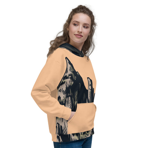 Orange Mountain Peaks Unisex Hoodie Orange Mountain Peaks Unisex Hoodie