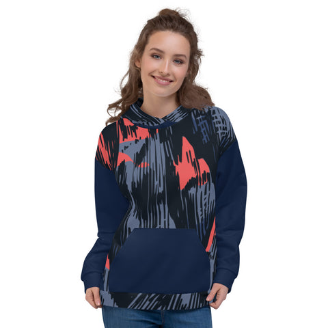 Mountain Peaks Navy Unisex Hoodie Mountain Peaks Navy Unisex Hoodie
