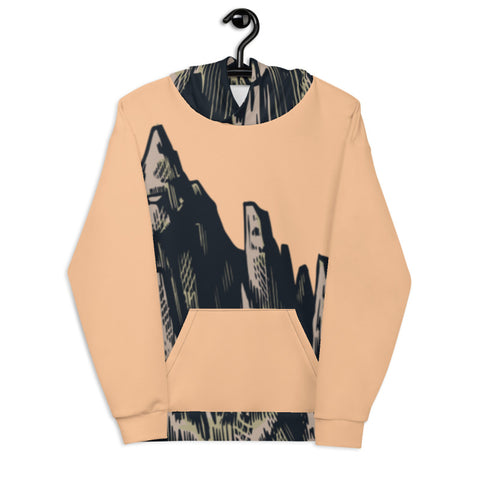 Orange Mountain Peaks Unisex Hoodie Orange Mountain Peaks Unisex Hoodie