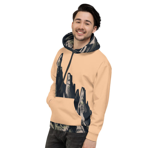 Orange Mountain Peaks Unisex Hoodie Orange Mountain Peaks Unisex Hoodie