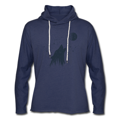 Unisex Lightweight Terry Hoodie - heather navy Unisex Lightweight Terry Hoodie - heather navy