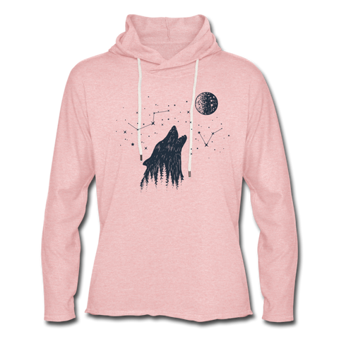 Unisex Lightweight Terry Hoodie - cream heather pink Unisex Lightweight Terry Hoodie - cream heather pink