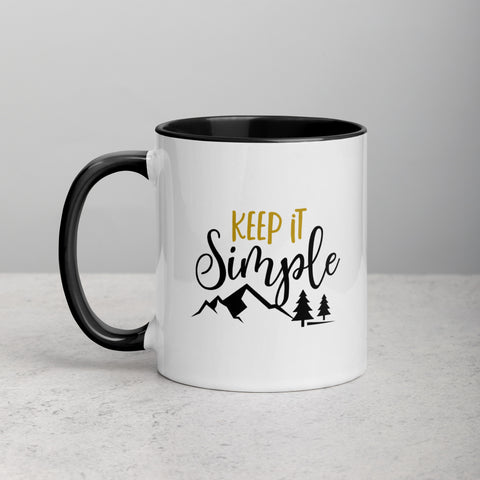 "Keep it Simple" Camping Mug with Color Inside "Keep it Simple" Camping Mug with Color Inside