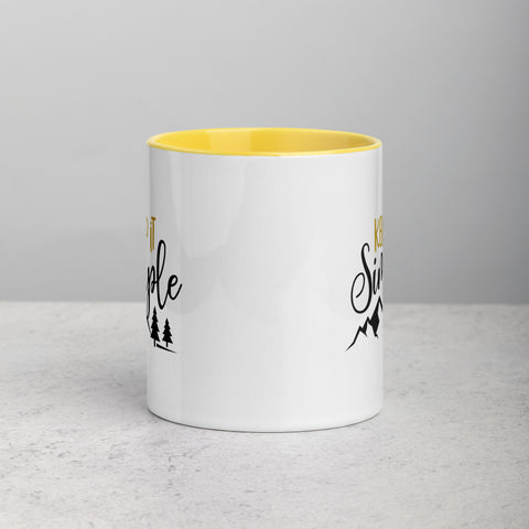 "Keep it Simple" Camping Mug with Color Inside