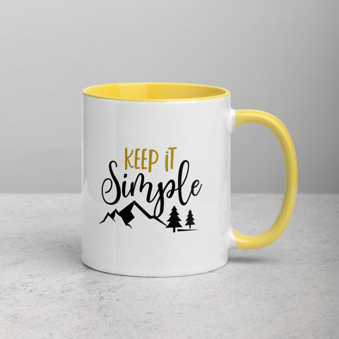 "Keep it Simple" Camping Mug with Color Inside "Keep it Simple" Camping Mug with Color Inside
