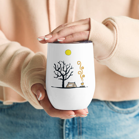 Elegant Wine Tumbler with Nature-inspired Design Elegant Wine Tumbler with Nature-inspired Design