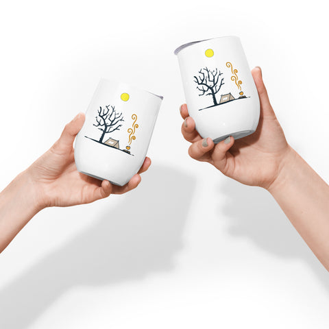 Elegant Wine Tumbler with Nature-inspired Design Elegant Wine Tumbler with Nature-inspired Design