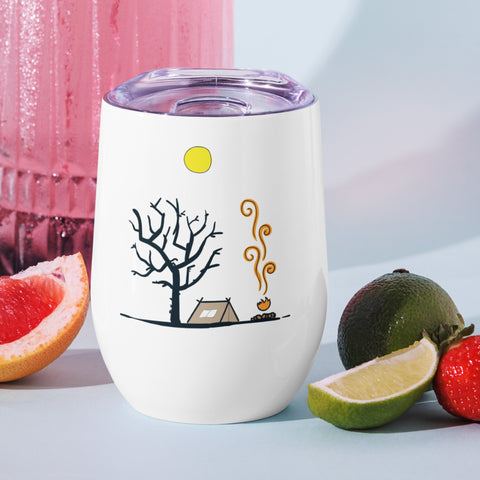 Elegant Wine Tumbler with Nature-inspired Design Elegant Wine Tumbler with Nature-inspired Design