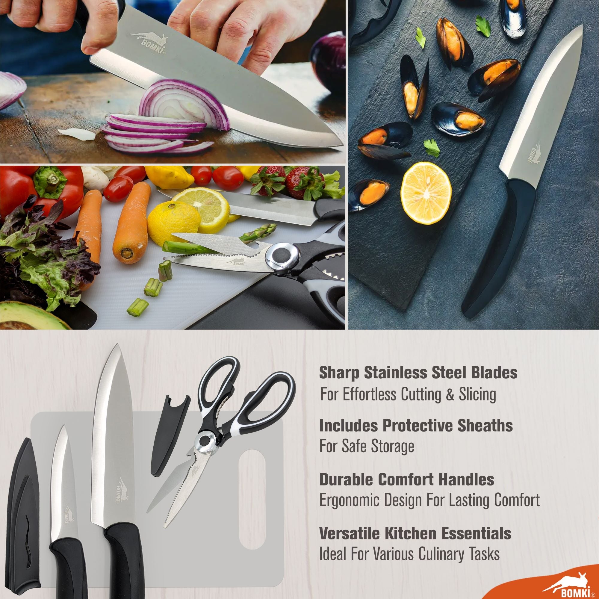 BOMKI 35 PC Grilling & Cooking Essentials - Blue Pro