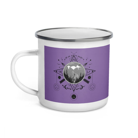 Purple Mountain Compass Enamel Mug