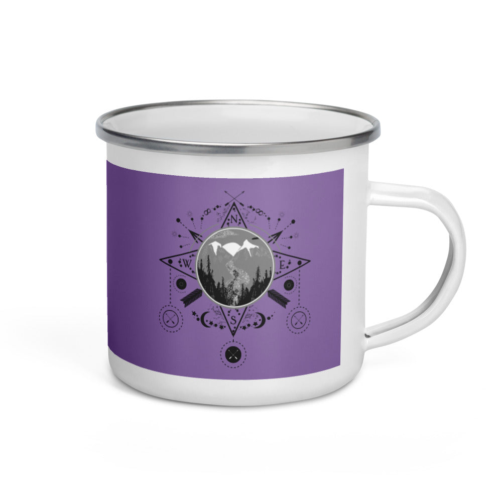 Purple Mountain Compass Enamel Mug