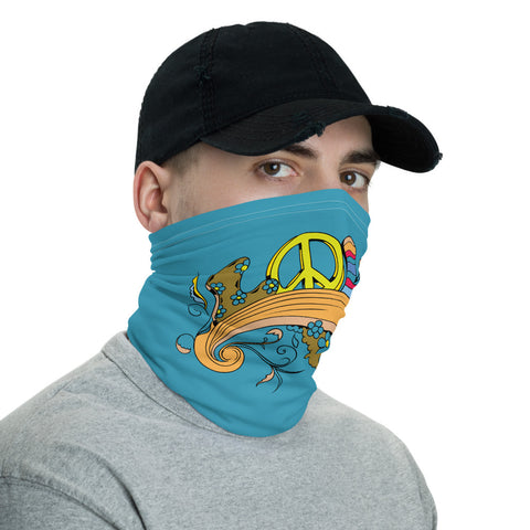 Love Multifunctional Face Mask Headwear Neck Gaiter All Elements Protection - Blue - butiksonline