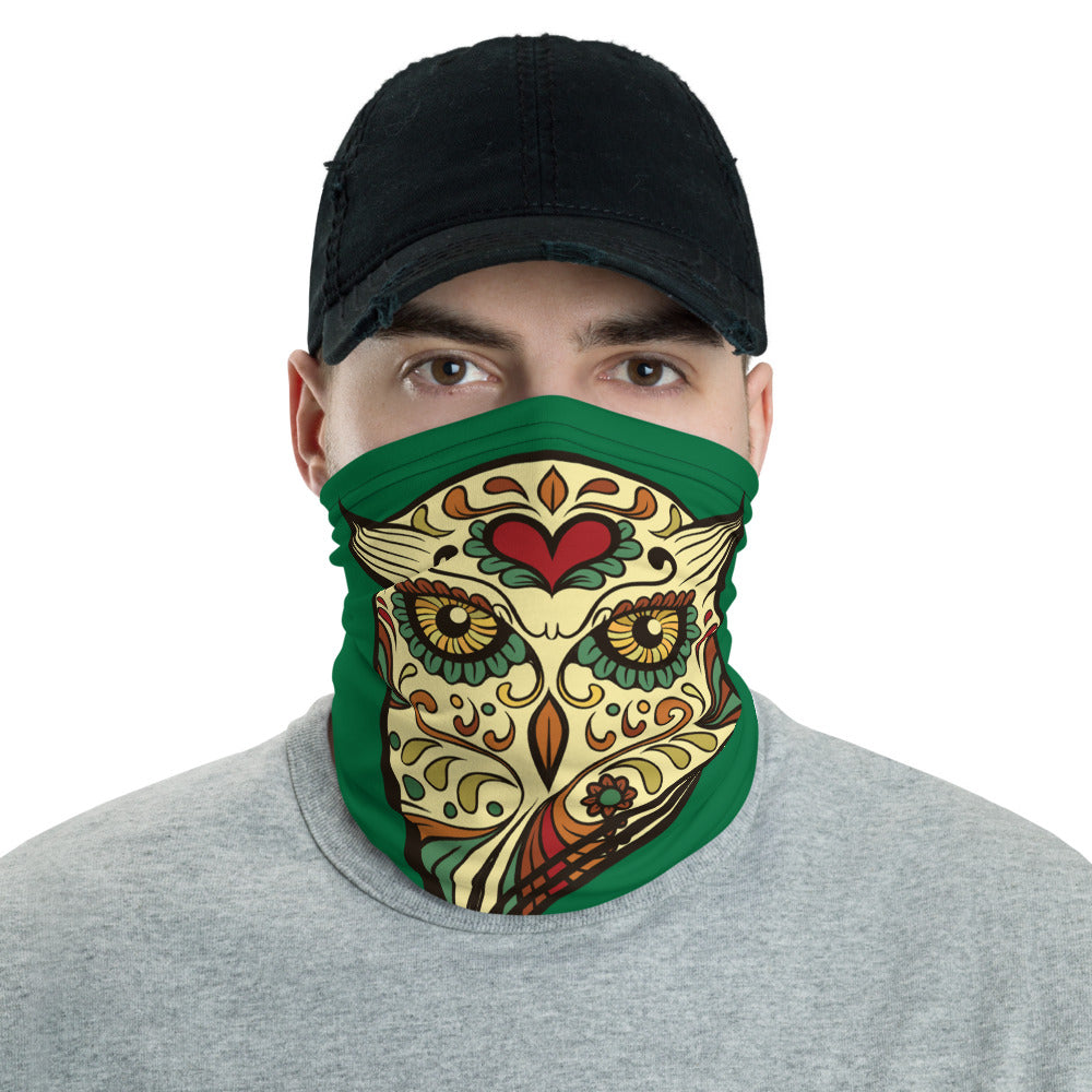 Stylish Owl Multifunctional Face Mask Headwear Neck Gaiter All Elements Protection - Green - butiksonline
