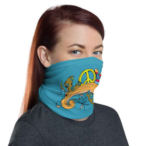 Love Multifunctional Face Mask Headwear Neck Gaiter All Elements Protection - Blue - butiksonline