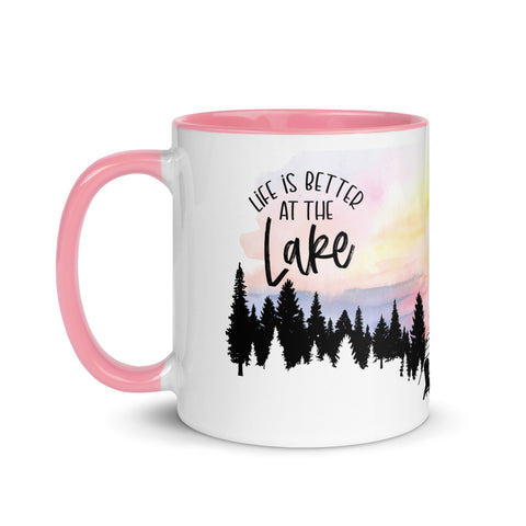 Life is Better at the Lake: Ceramic Mug with Inspirational Art Design-1