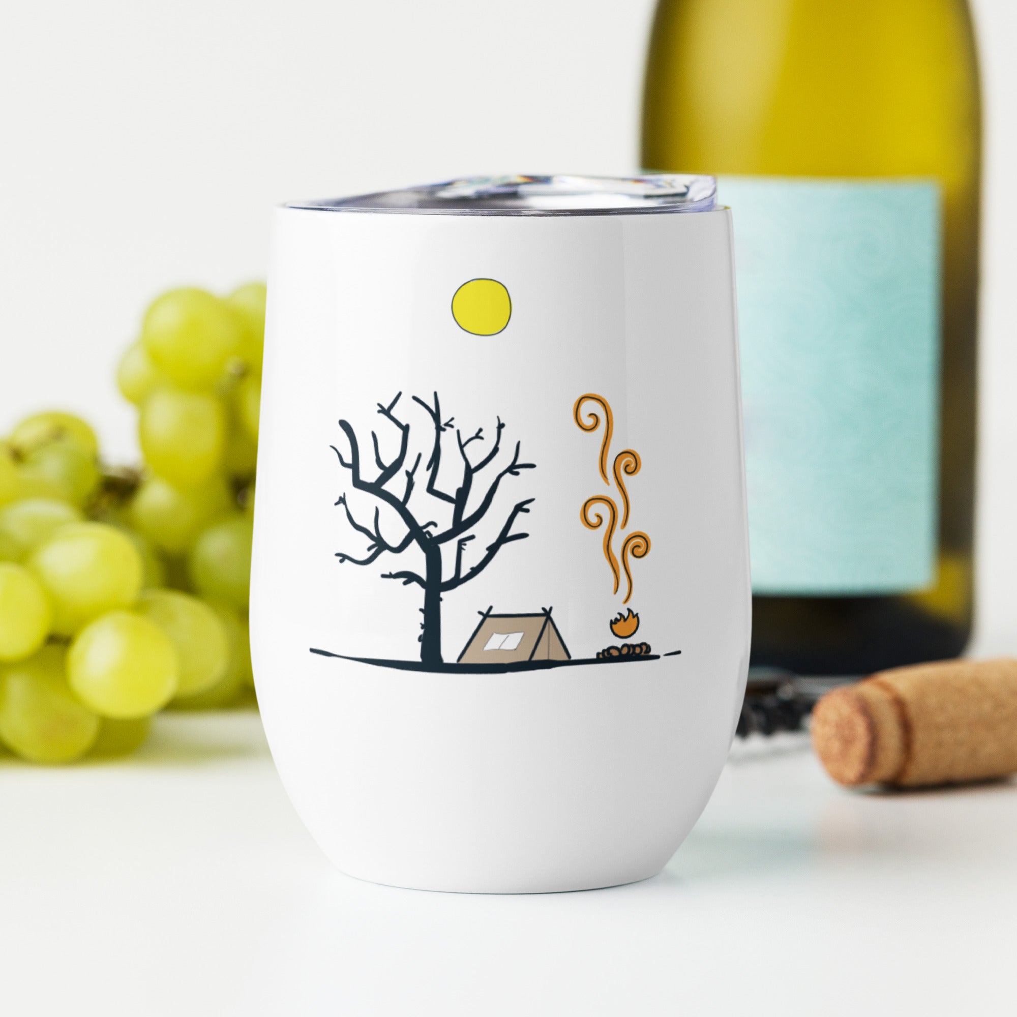 Elegant Wine Tumbler with Nature-inspired Design