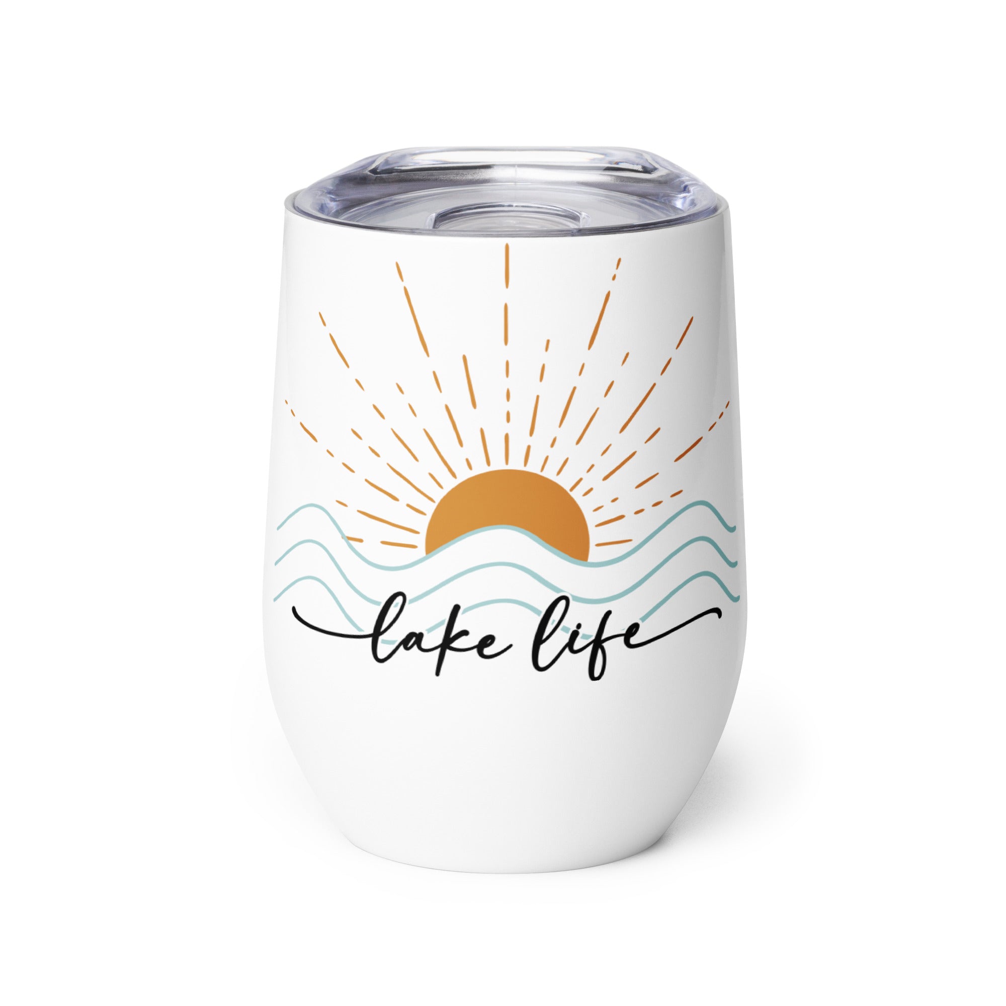 Life is Better at the Lake: "Lake Life" Stainless Steel Wine Tumbler